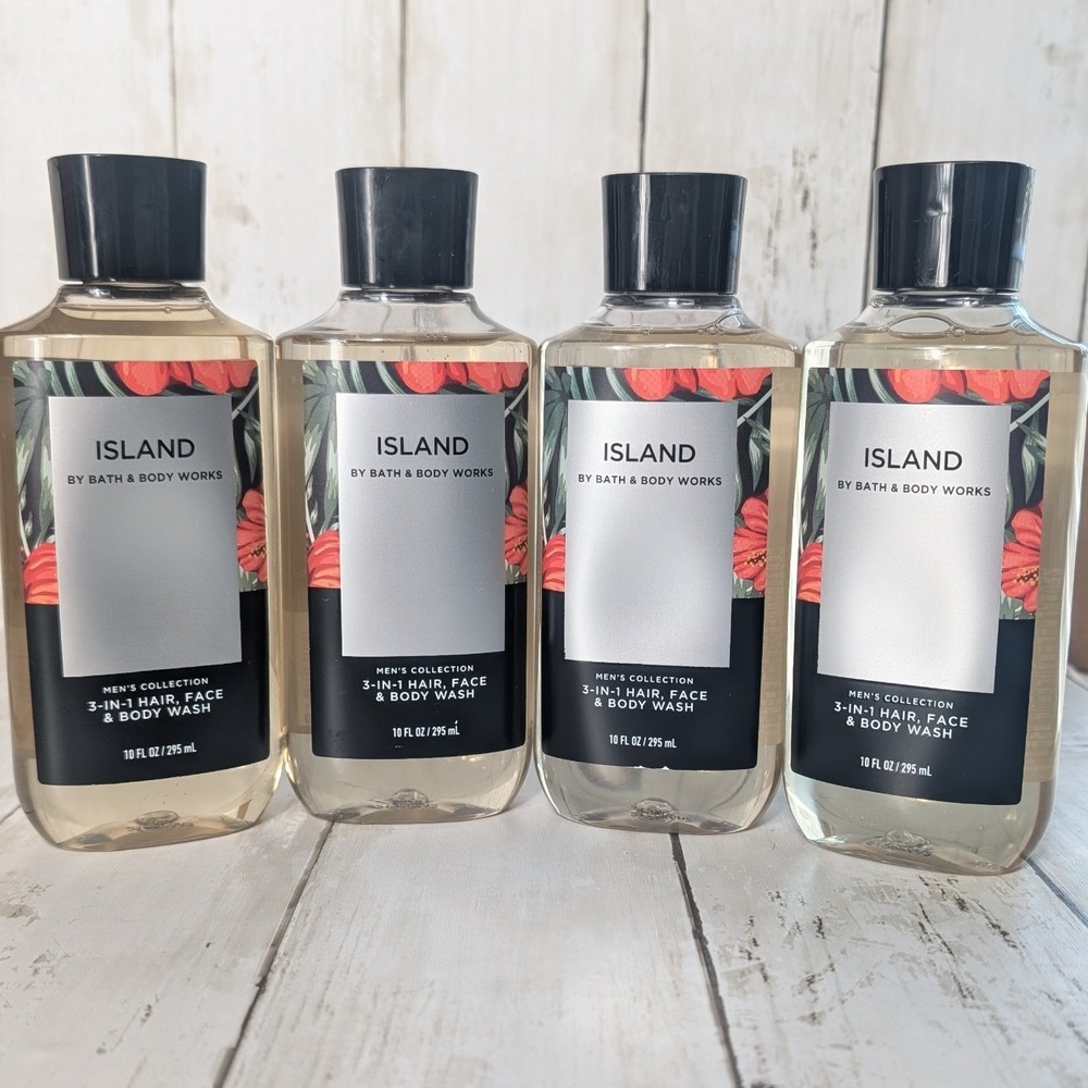 Bath & Body Works‎ ISLAND 3-in-1 Body Wash Mens 4pk Yuzu Jasmine Driftwood